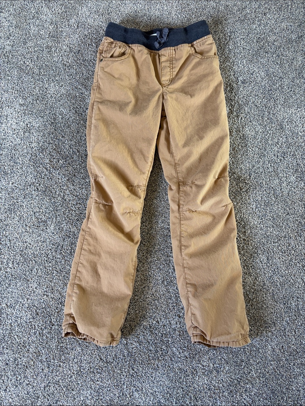 Boys Gymboree Tan Pull-On Casual Pants Charcoal Waistband Fully Lined Size 10